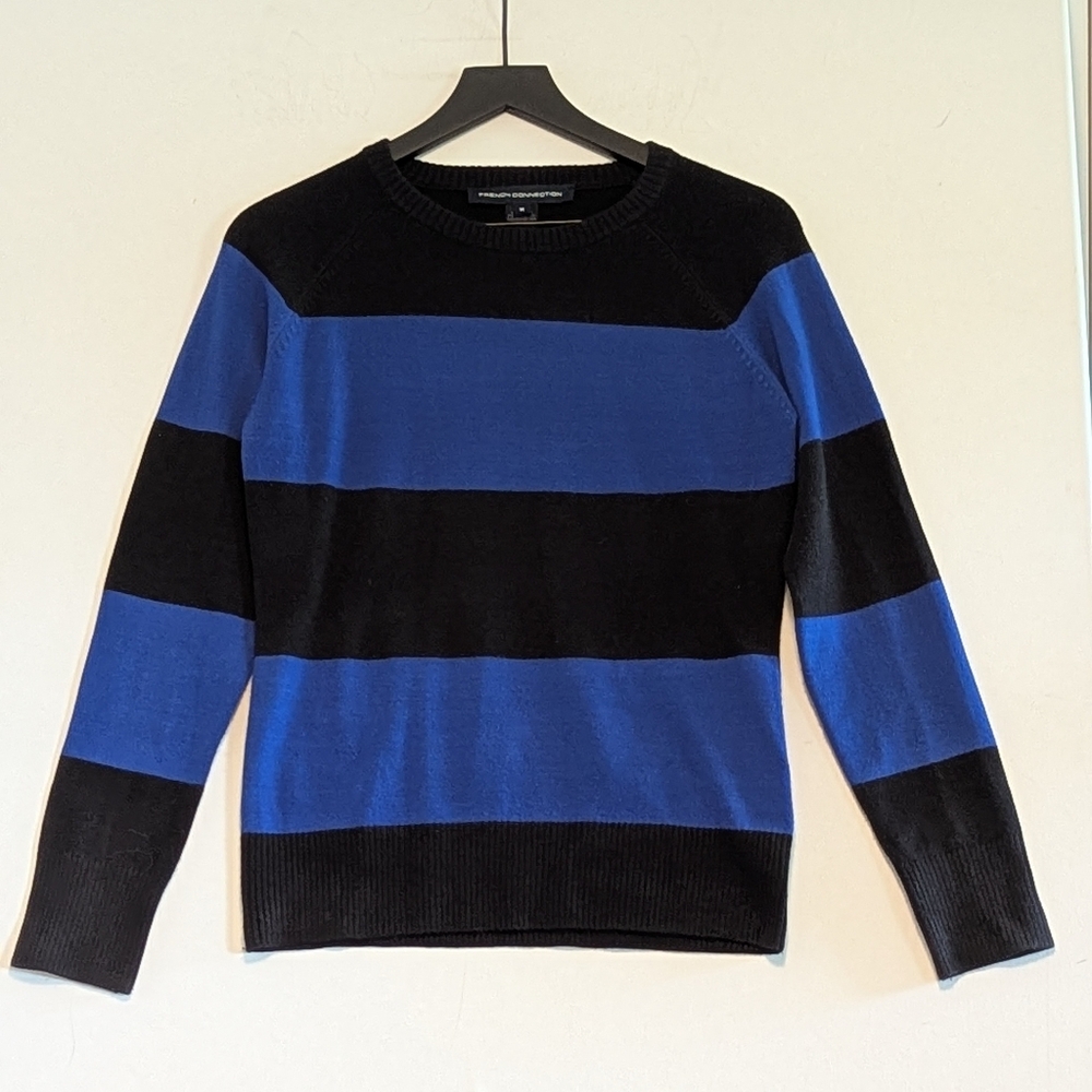 French Connection Women's Sweater Striped Sz Medium Excel Used Cond Academia